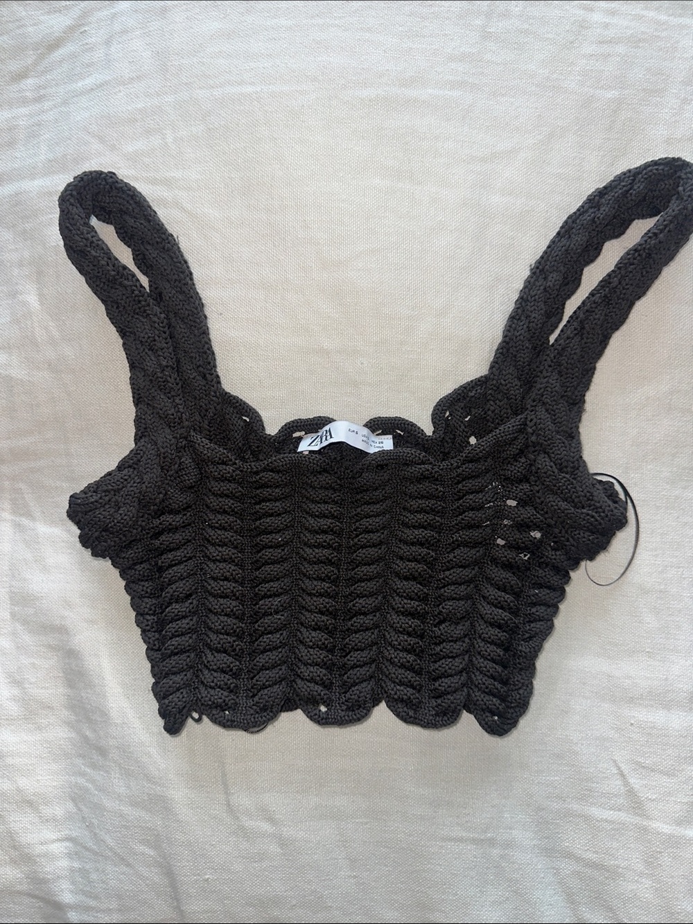 Zara Crocheted Knit Crop Top